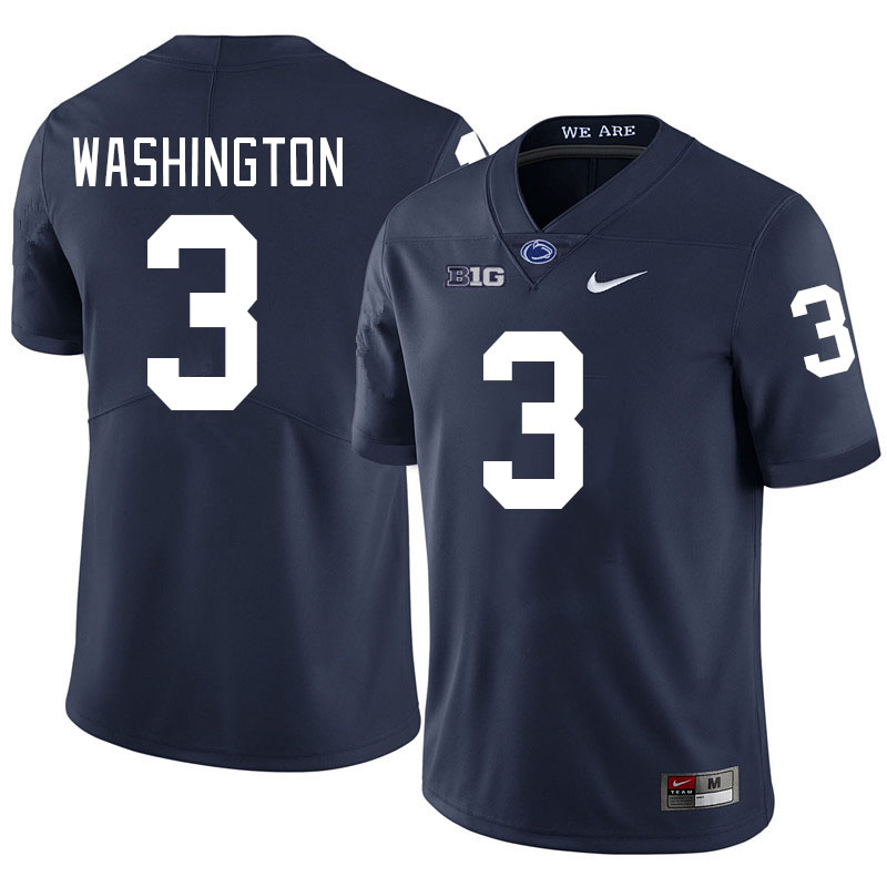 Penn State Nittany Lions #3 Parker Washington College Football Jerseys Stitched Sale-Navy